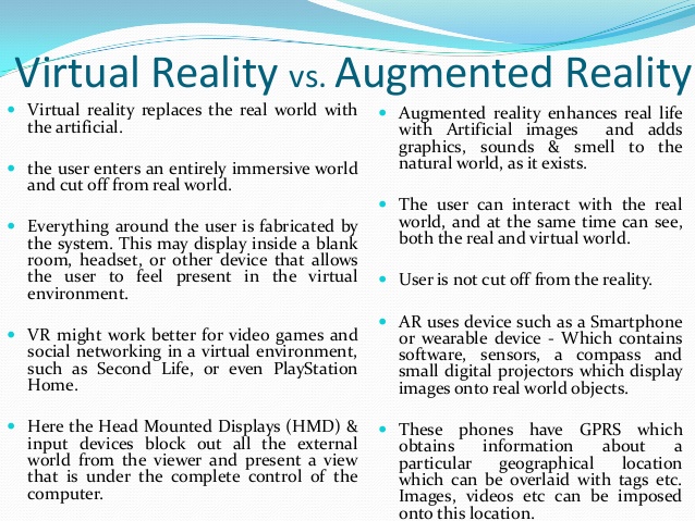 Difference Between Virtual Reality and Augmented Reality