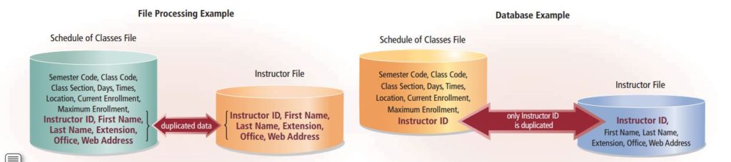 difference between file processing and database